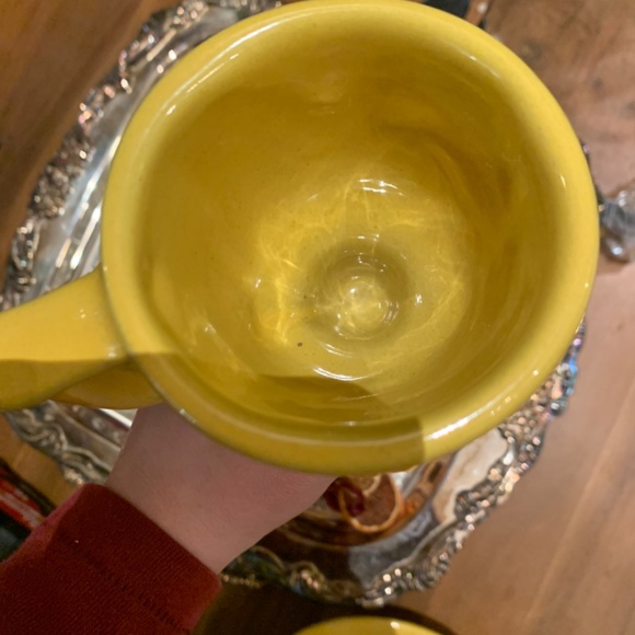 Frankoma 30B Sunshine Yellow Scalloped Bowl And Pedestal C13 Mug - Picture 8 of 11